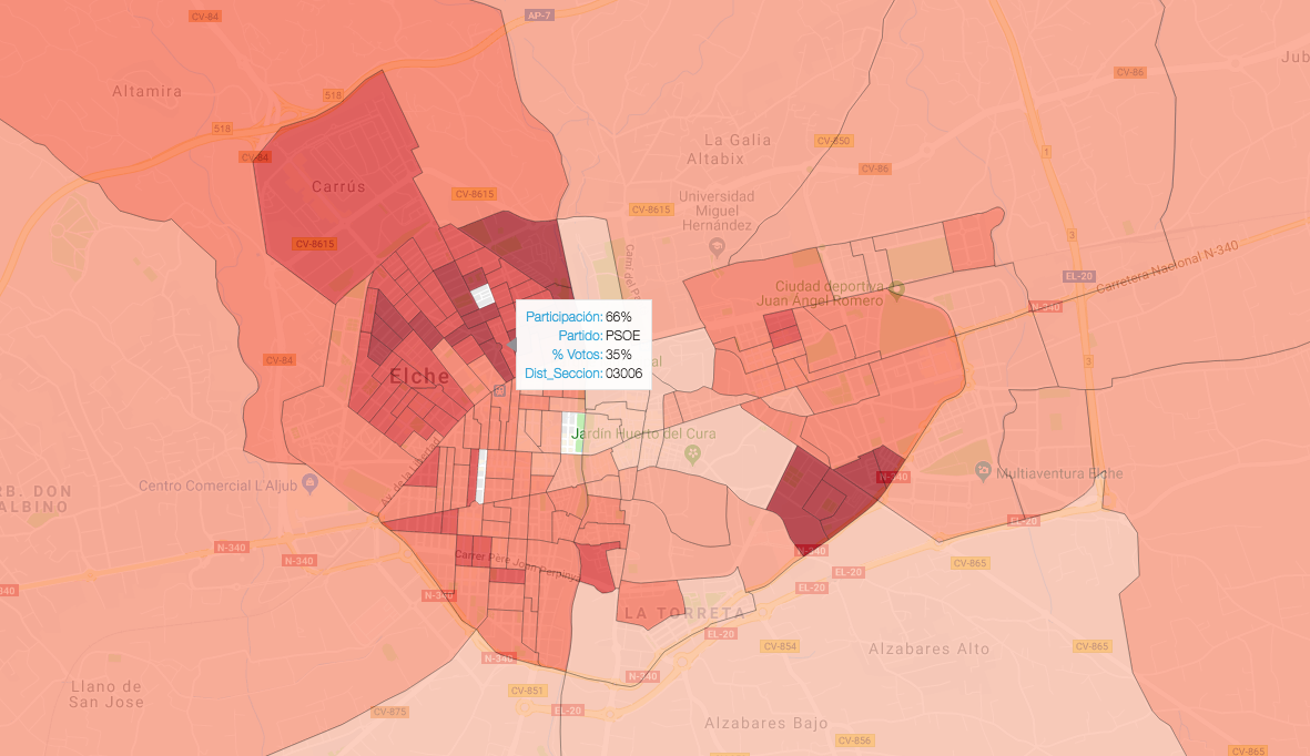La periferia vuelve a teñir Elche de rojo