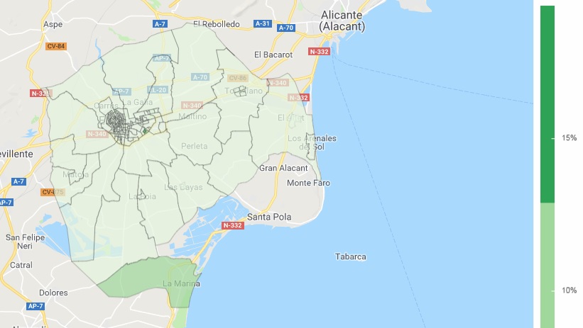 Ilicitanos sólo en Los Palmerales y La Marina